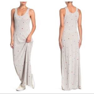 NWOT Alternative Apparel Gray Racerback Bodycon Stars Maxi Dress Sz XS